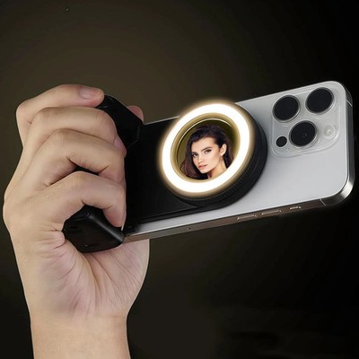 Magnetic Phone Camera Grip with Selfie Fill Light, Smartphone Shooting Holder...