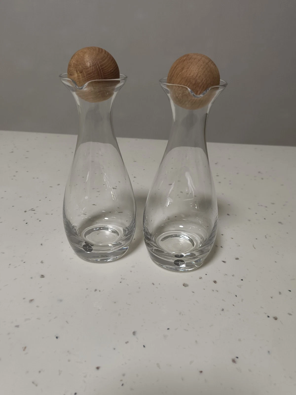 Sagaform Oil & Vinegar Glass Dispensers With Wooden Balls
