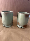 Frankoma C1 Mug Prairie Green Set of 2 Vintage Pottery