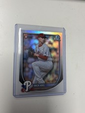 2025 Bowman Chrome Mick Abel RC #11 Red Logo Rookie Redemption Refractor Phils