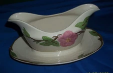 Franciscan Desert Rose Gravy Boat with Attached Underplate Small Chip