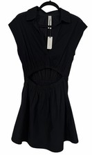 NWT By Anthropologie Cut Out Mini Dress Black Summer Vacation Size Small