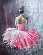 Ballerina Painting. Acrylic On Canvas. Original Handmade Fine Art. Hand-Painted 