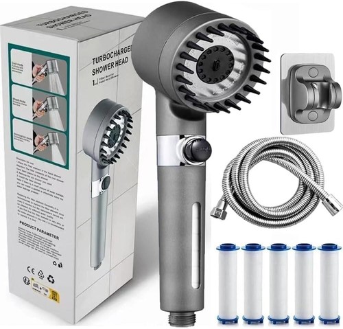 Ion Drops Filtered Showerhead with Hose - Handheld Shower Head for Enhanced W...