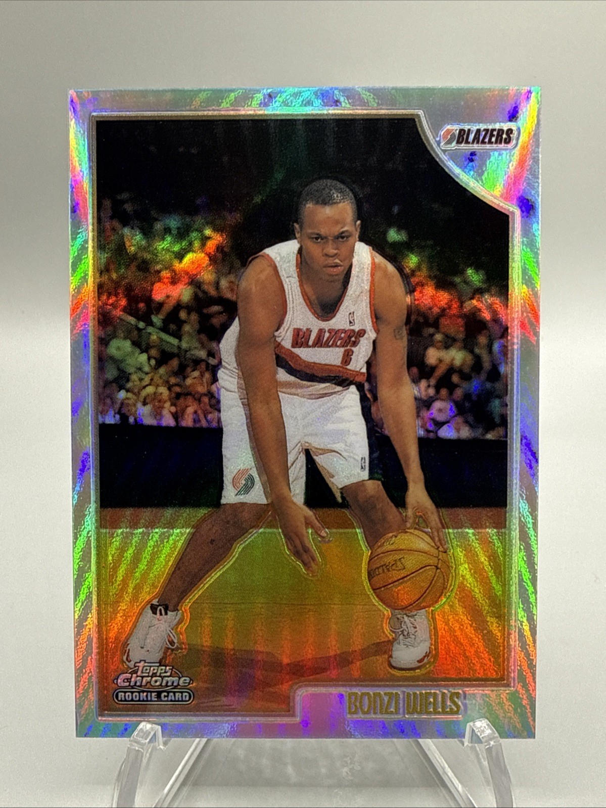 1998-99 Topps Chrome BONZI WELLS Rookie RC Refractor #205 - Trail Blazers