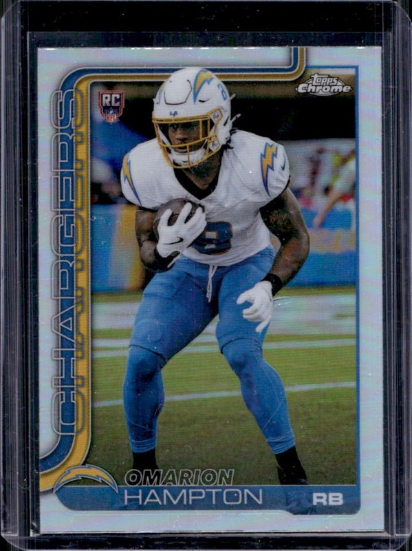 2025 Topps Chrome Omarion Hampton RC Refractor #324 Chargers Rookie