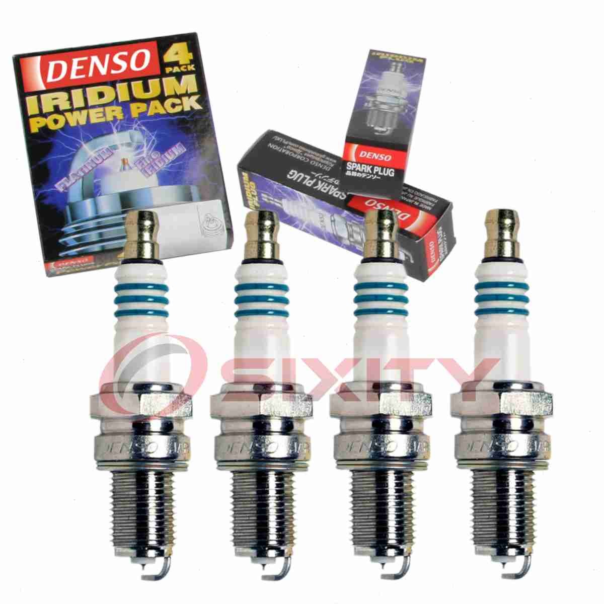4 pc DENSO 5376 Iridium Power Spark Plugs for IX24B 2202 Ignition Wire tt