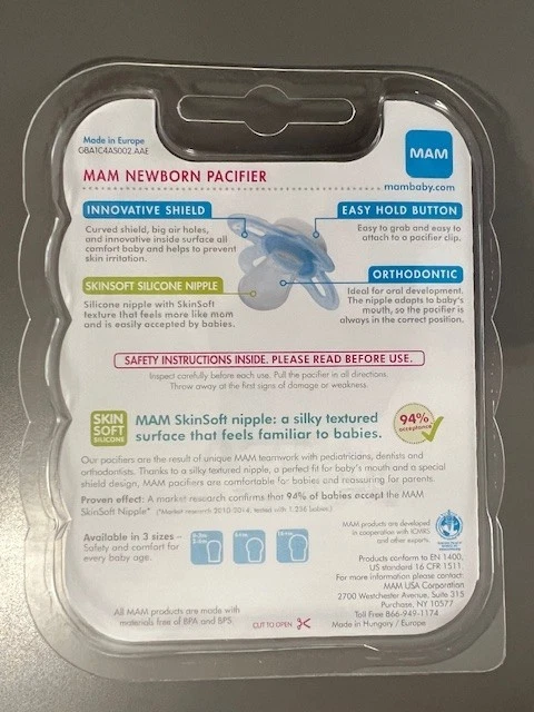 MAM Small & Lightweight For Newborns Pacifier Orthodontic Nipple Soft Silicone - Image 2 of 2