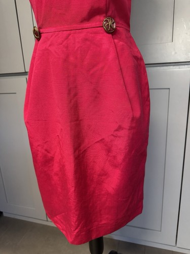 Alouette Paris Vintage Kleid Gr. 1 Metallic Rose Rot Bandeau Pencil - Bild 4 von 18