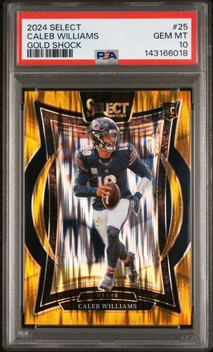 2024 PANINI SELECT GOLD SHOCK #25 CALEB WILLIAMS ROOKIE RC 8/10 PSA 10