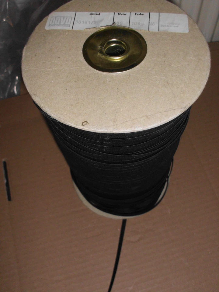 MARKENLOS ( 1,18 € / m) 5 m Gummiband Breite: 1 cm Farbe: Schwarz (Sch Gummi 1 cm