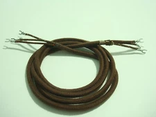 Antique  telephone handset cord cloth covered WE AE like Original brown round