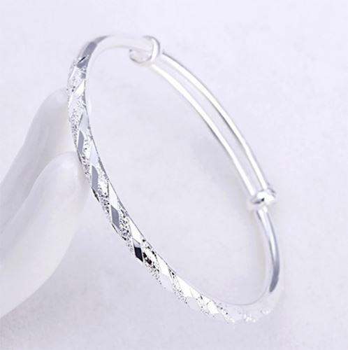 Brazalete enchapado en plata Damas Mujeres Boda Joyería Mejor Regalo Navidad - Imagen 7 de 9