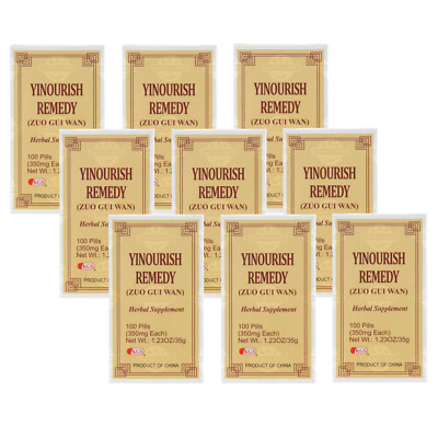 Yinourish Remedy (Zuo Gui Wan) Herbal Supplement - Pack of 9 (100 pills each)