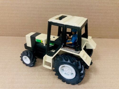 Vintage New Ray Toys RZ-1 Push Cream W/ Green and Yellow Stripe Tractor 5" - Picture 10 of 15