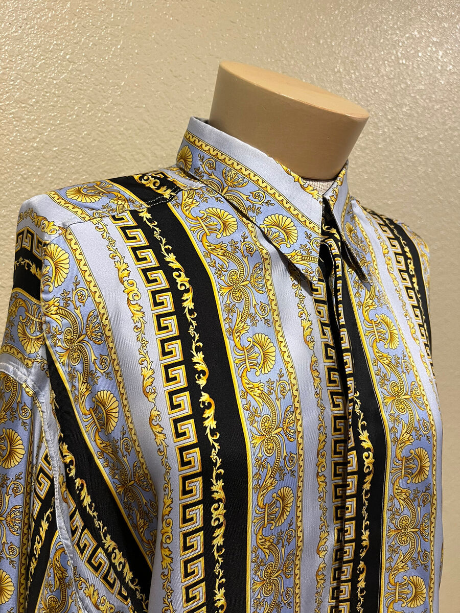 VERSACE CLASSIC V2 silk shirt Baroque & Greek key print size VERSACE CLASSIC V2 silk shirt Baroque & Greek key print size
