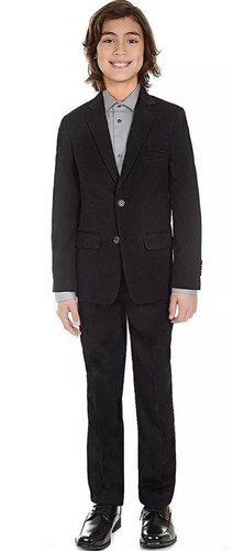 Calvin Klein Boys 2 Piece Suit Slim Fit Charcoal Size 8 - Picture 3 of 11