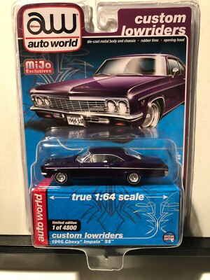 1/64 AUTO WORLD CUSTOM LOWRIDERS 1966 CHEVROLET IMPALA SS COUPE