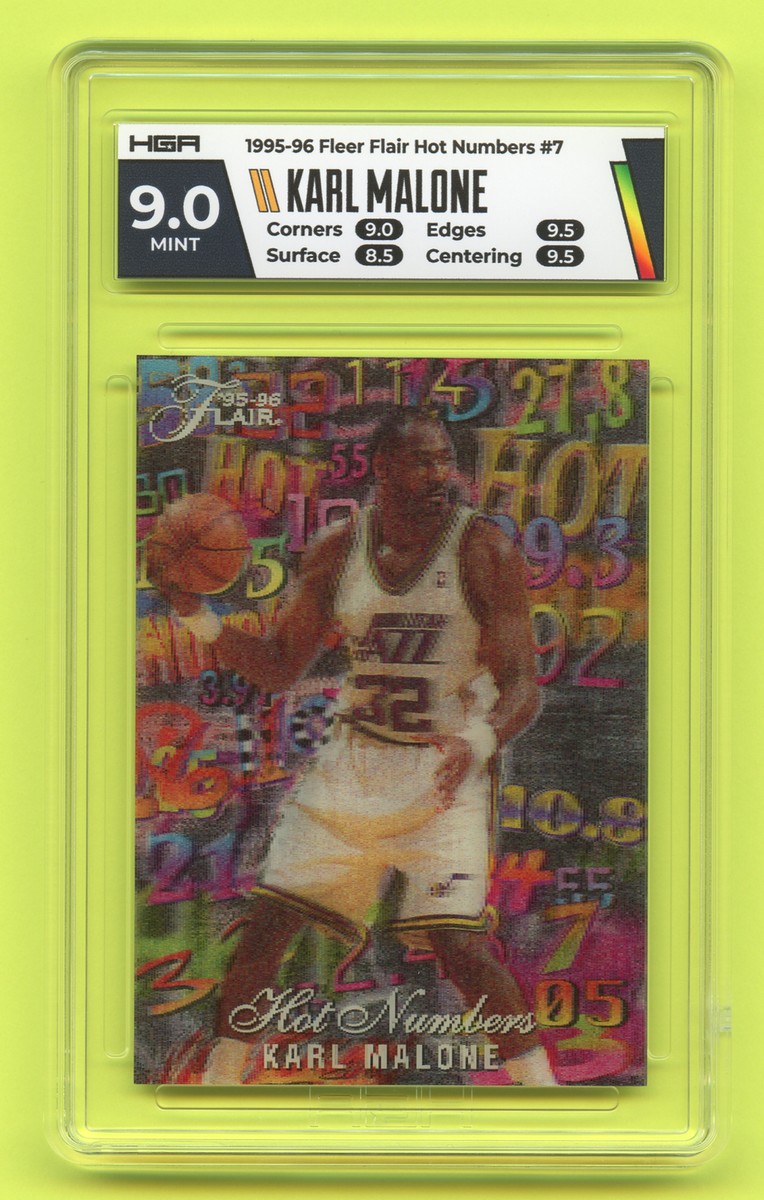 1995-96 Flair Hot Numbers #7 Karl Malone HGA 9 Mint Utah Jazz HOF