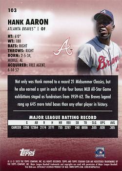 Hank Aaron 2023 Topps Stadium Club - #103 - Atlanta Braves - Picture 2 of 2