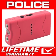 POLICE Stun Gun 800-380 BV Mini Rechargeable LED Flashlight Pink