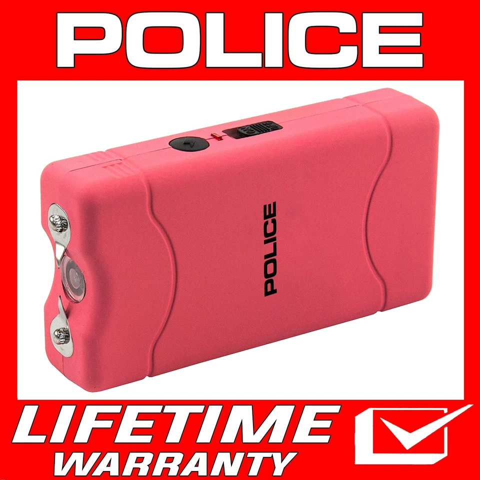 POLICE Stun Gun 800 Mini Rechargeable LED Flashlight Pink