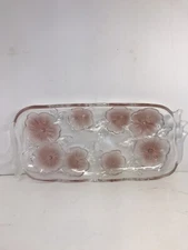 Mikasa Studio Nova 15 1/2” Canape Serving Platter  Tray Pink Frosted Flowers
