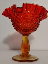 Fenton Art Glass, Hobnail Ruffled Candy Dish