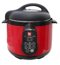 Bene Casa 900W 4L Digital Electric 4 in 1 Pressure Rice Slow Cooker Steamer Red