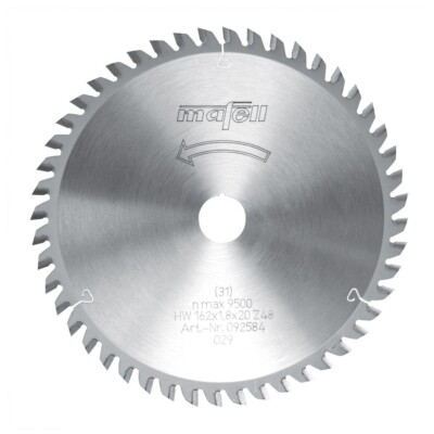 Mafell HM Sägeblatt Mafell 162 x 1,2 / 1,8 x 20 mm Z 48 WZ für MT 55 092584