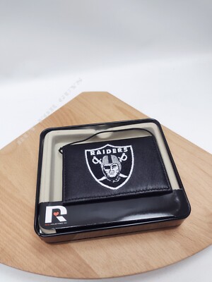 Oakland Raiders NFL Embroidered Leather Bi-fold Wallet - Raiders Black Wallet