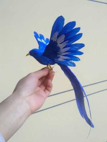 lindo simulación pájaro azul juguete alas realistas cola larga pájaro regalo unos 20x28cm - Imagen 4 de 4