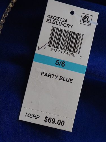 Special Occasion Party Dress Royal Blue Rhinestones Strappy Back Sz Sm 5/6 NWT - Picture 13 of 13