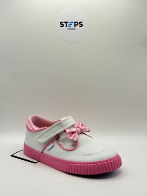 Kickers Tovni T-Bow Bumper Kinder weiß Turnschuhe Größe 10k UK brandneu mit Karton