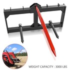 49" Hay Spear Bale Spears Skid Steer Loader Tractor Attachment 3000lbs Loading
