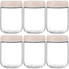 6-Pack 16oz Glass Jars with Airtight Lids Ideal for Oats Spices and Food Storage