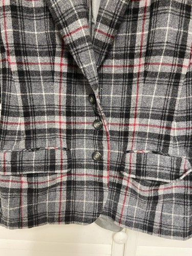 Vintage 50s Pendleton 49er Wool Jacket Womens M Gray Plaid W/red Accent academic - Picture 6 of 13