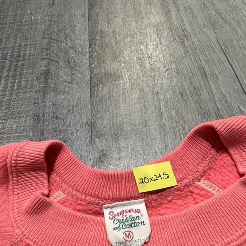 Vintage 1960s Sportswear of Creslan And Cotton Pink Crewneck Blank Sweatshirt M - Picture 4 of 4