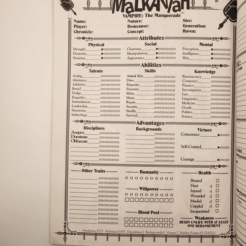 White Wolf Vampire The Masquerade Clanbook Malkavian 1st Ed 1993 WWP2053 & 2200 - Picture 4 of 14