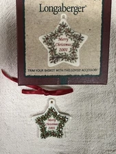Longaberger 2001 Shining Star Basket Tie-On ~NIB