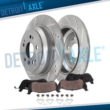 Rear Drilled Disc Brake Rotors Brake Pads Kit for Honda Pilot Ridgeline Passport