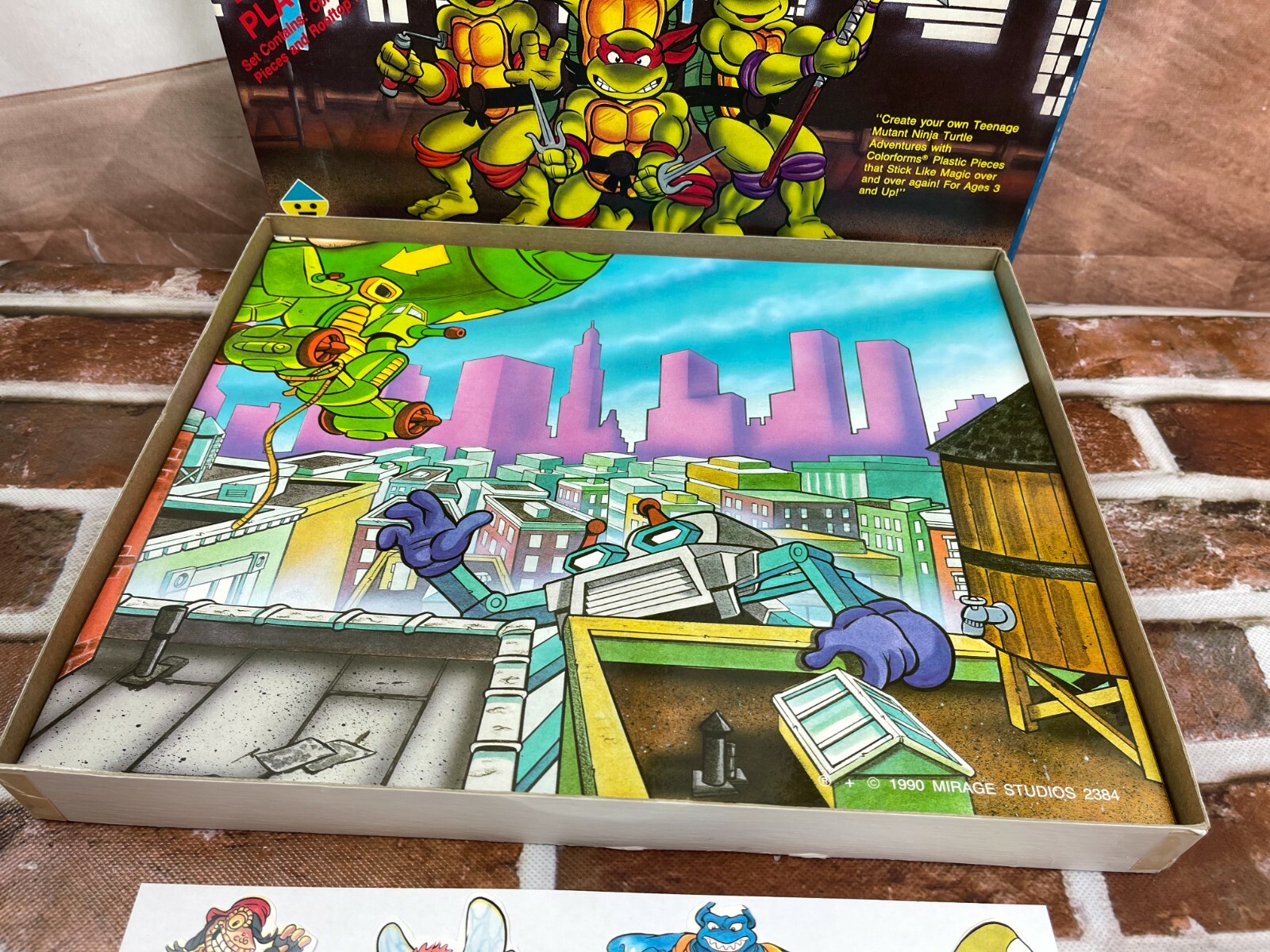 Vintage 1990 Teenage Mutant Ninja Turtles Colorforms Deluxe Play Set
