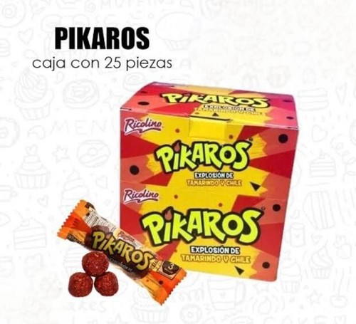 pikaros ricolino dulces de tamarindo y chile 25pcs