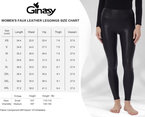 Faux Leather Leggings. Sexy Leggings. Size Medium . Color Black. - Picture 5 of 5