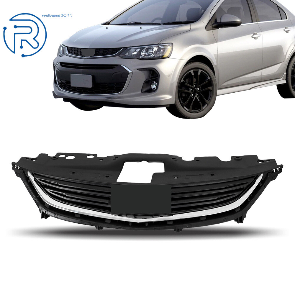 94538130 For Chevy Sonic 2017-2020 Front Upper Grille Grill Matte Black Chrome