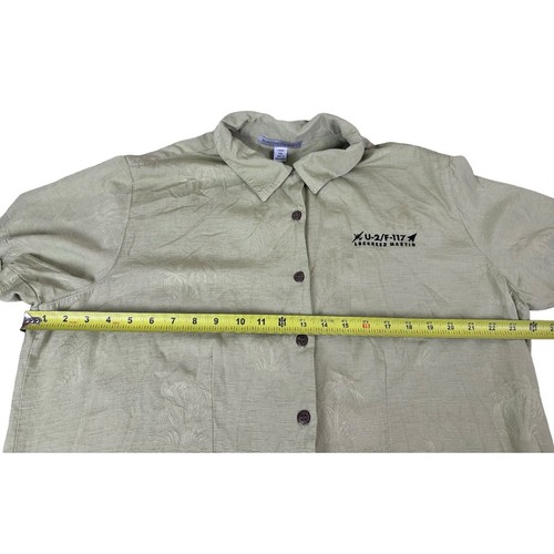 Lockheed Martin grünes 2XL Shirt mit Knopfleiste - U-2 F-117 Palmenmuster Damen - Bild 10 von 10