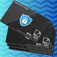 RFID Blocking Card - Slim RFID Card Blocker - NFC Contactless Card Protector 4pk