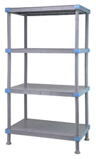 Quantum QP244286SS-4 NSF Millenia Gray Polymer 4 Shelf Solid Shelving Unit - ...