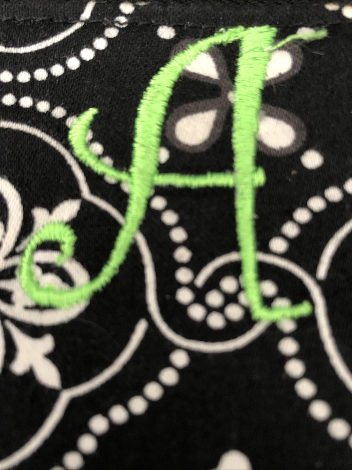 Thirty One Zip Up Pencil Pouch Monogrammed with Green "A"....9.5 INCH - Image 2 of 2