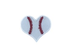Patch aufnaher aufbugler applikation b&uuml;gelbild baseball ball herz